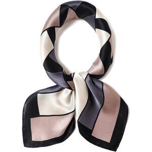 Pure Mulberry 30 Black Silk Square Scarf Women Soft Head Neck Scarf Gift Packed